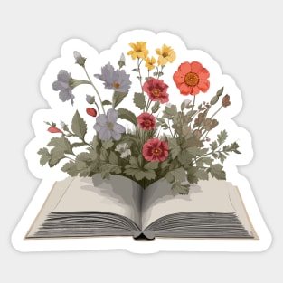 Flowers growing from book Sticker